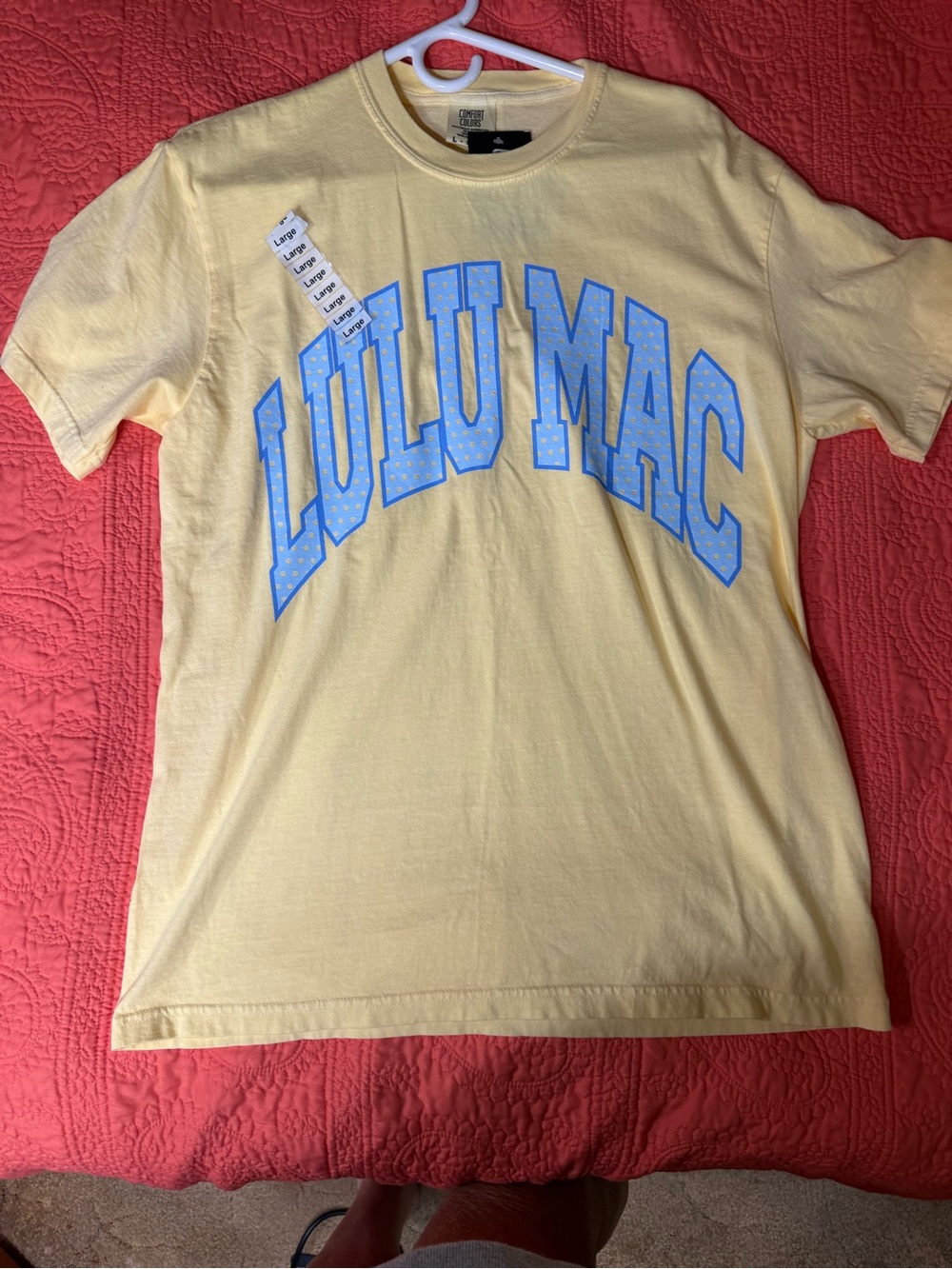 Comfort Colors Yellow Tee with Light Blue LULUMAC Graphic - Kids